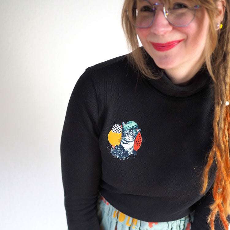Bügelbild "Pop Art Guru Cat" - Bügelbilder im Set