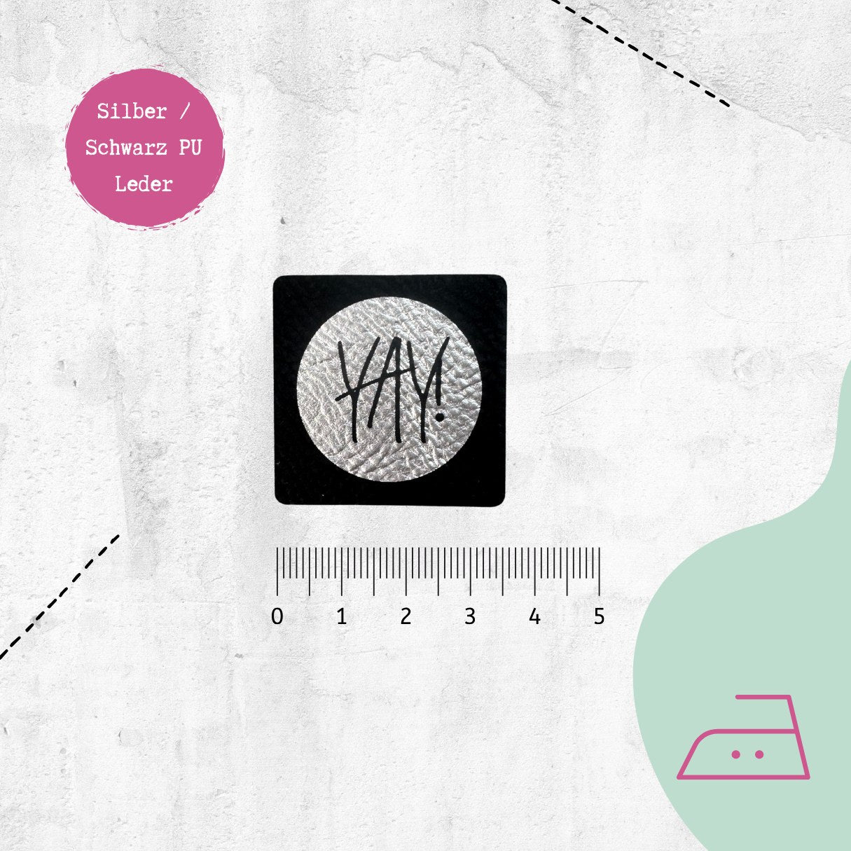 Kunstlederlabel "YAY" zum Aufbügeln