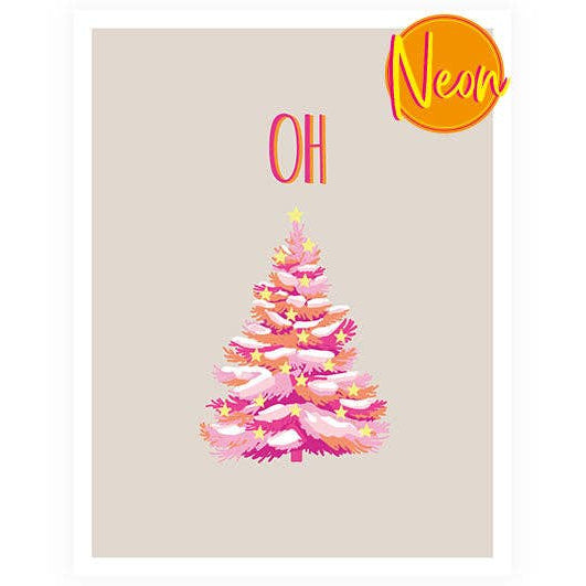 X Tanne | AuriCard | Weihnachten | Neon Postkarte