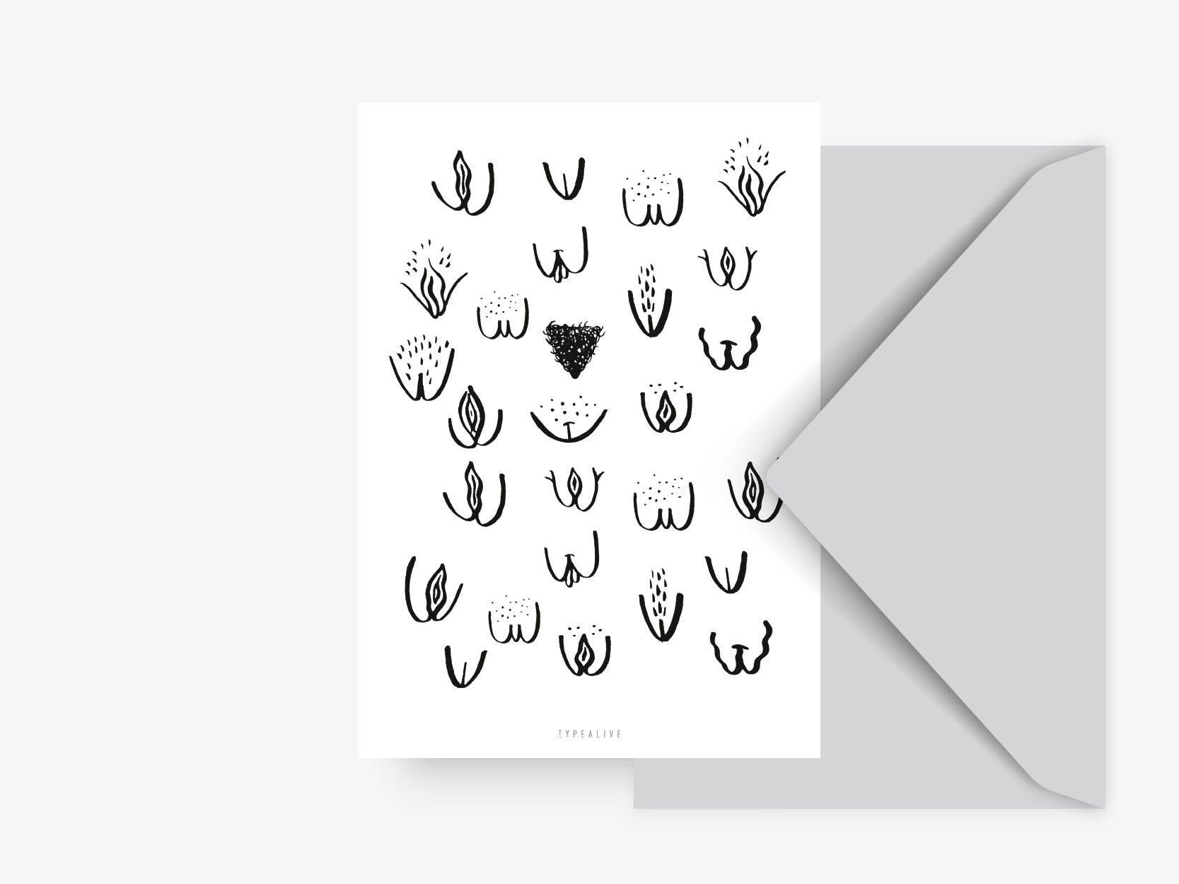 Postkarte "Vulvarines" - Graphic Jam 