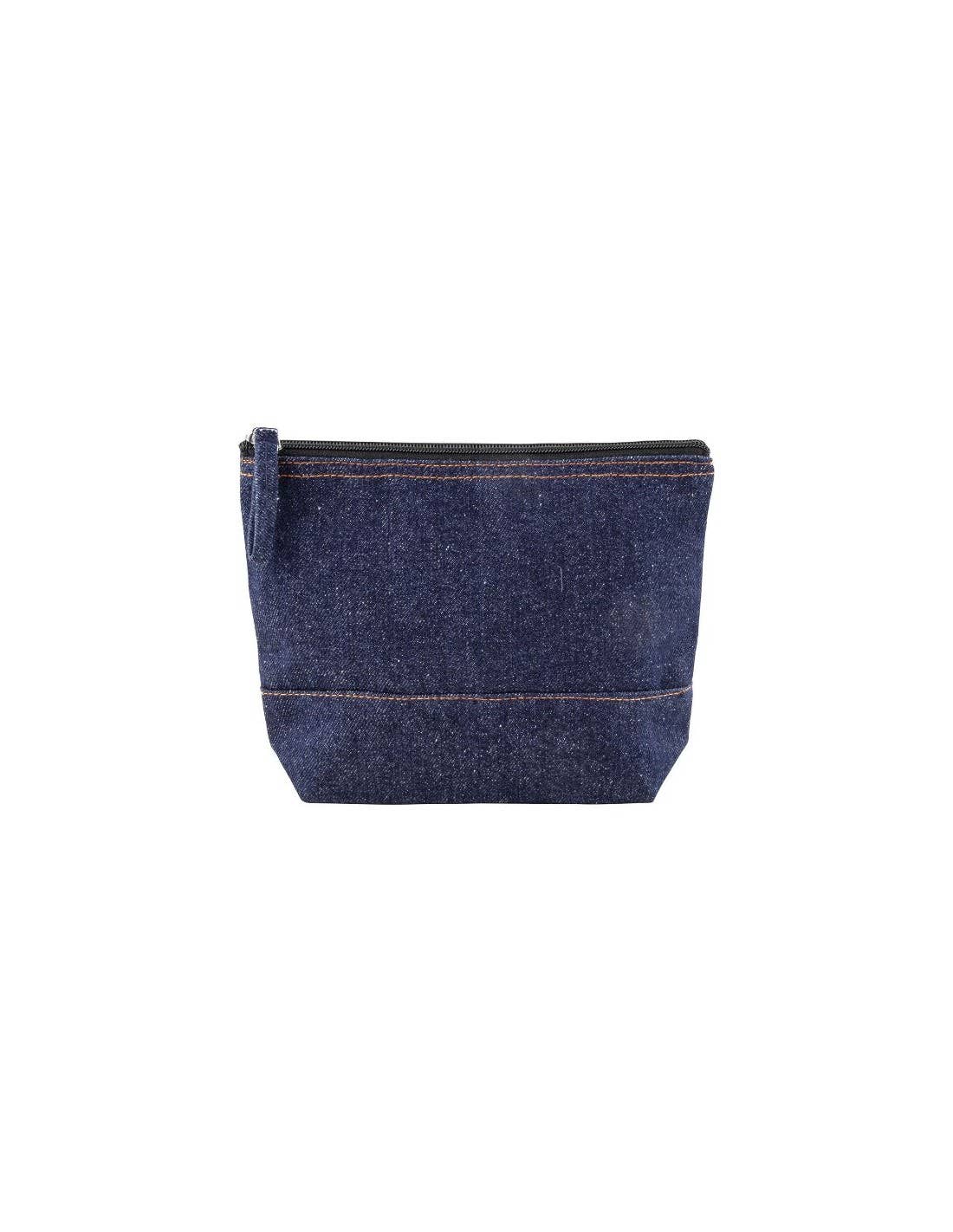 Kosmetiktasche aus recyceltem Denim – nachhaltig &amp; praktisch mit Reißverschluss