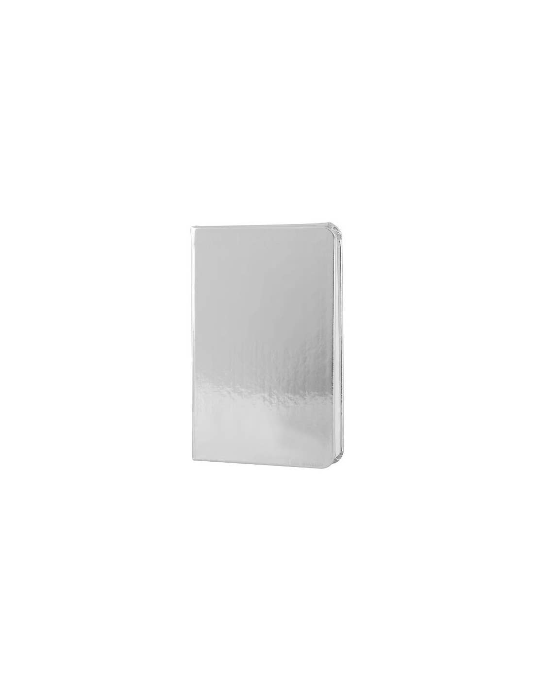 A6-Notizbuch in Metallic-Silber – edel &amp; personalisierbar, 80 Seiten