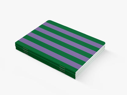 Notizheft &quot;Stripes Lila-Grün&quot; - Graphic Jam 