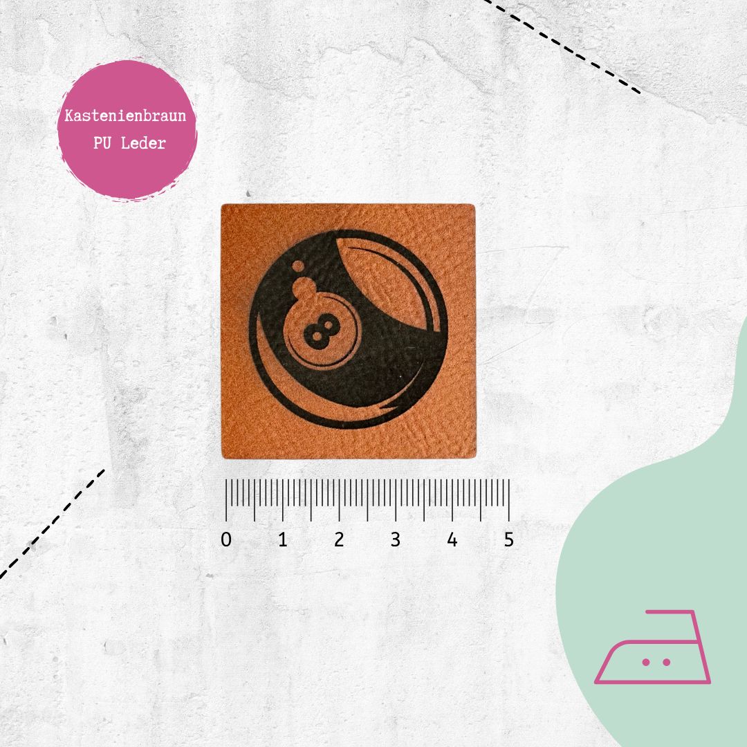 Kunstlederlabel &quot;8&quot; zum Aufbügeln
