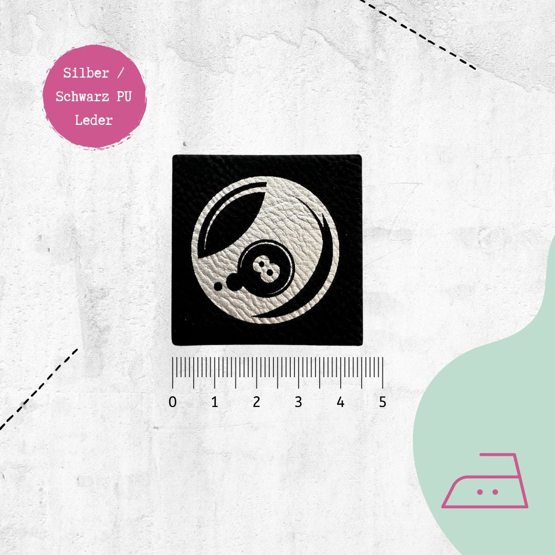 Kunstlederlabel &quot;8&quot; zum Aufbügeln
