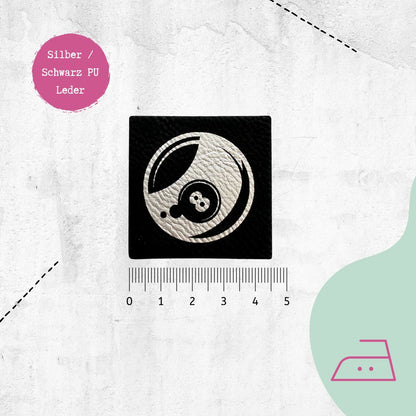 Kunstlederlabel &quot;8&quot; zum Aufbügeln