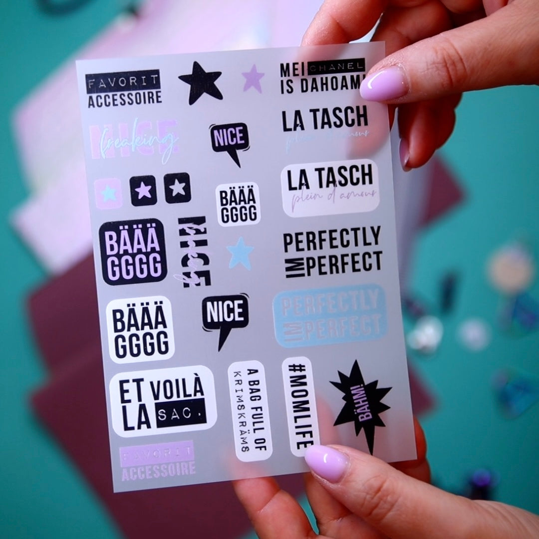 Bügelbilder Nählabels  im Set &quot;Sew Bags&quot; - Graphic Jam 