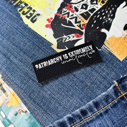 Kunstlederlabel "Patriarchy unattractive Vol1" zum Aufbügeln