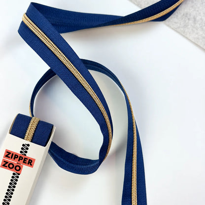 Reißverschluss Endlos Lazulli Blue Gold