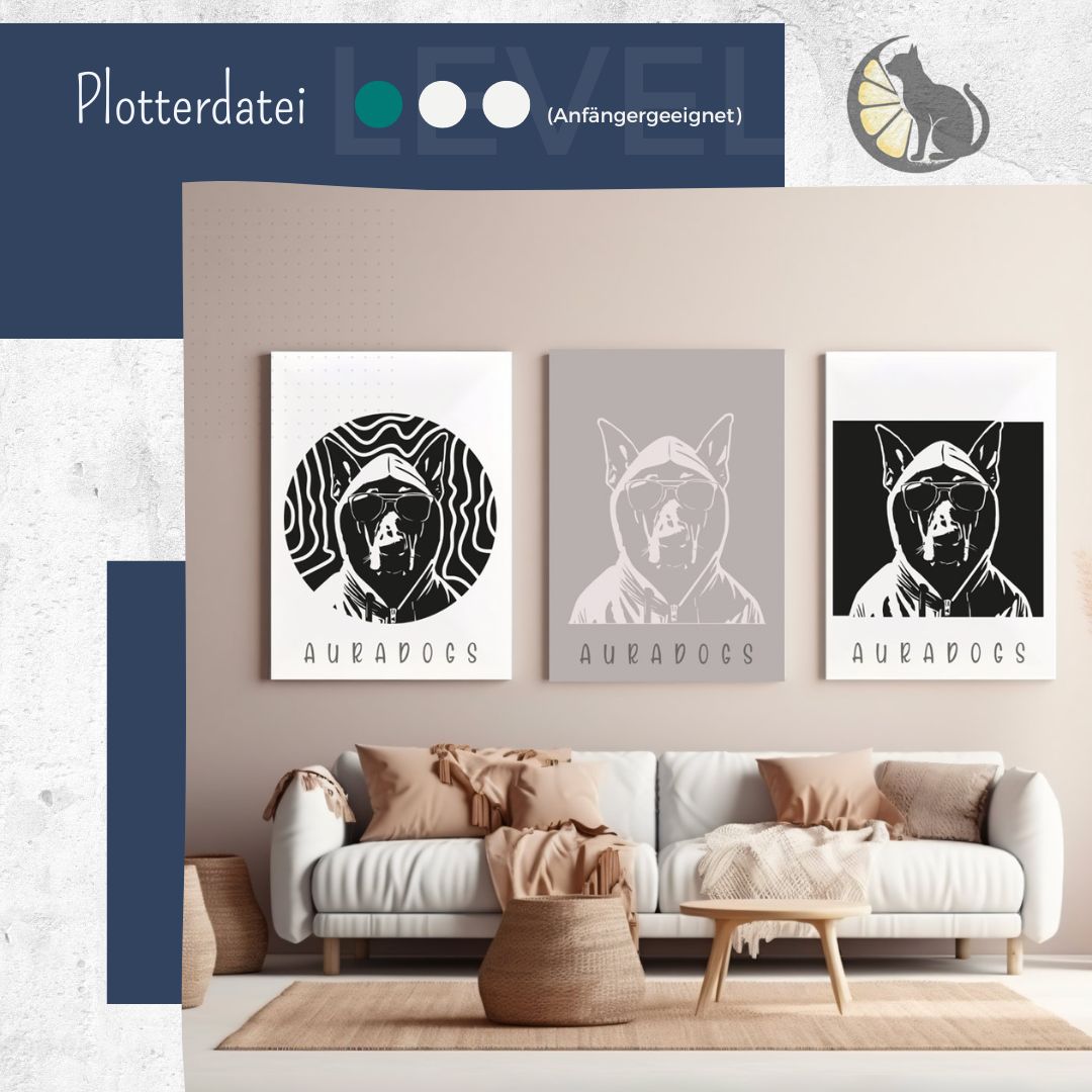 Aura Dogs Plotterdatei in SVG und DXF - Graphic Jam 