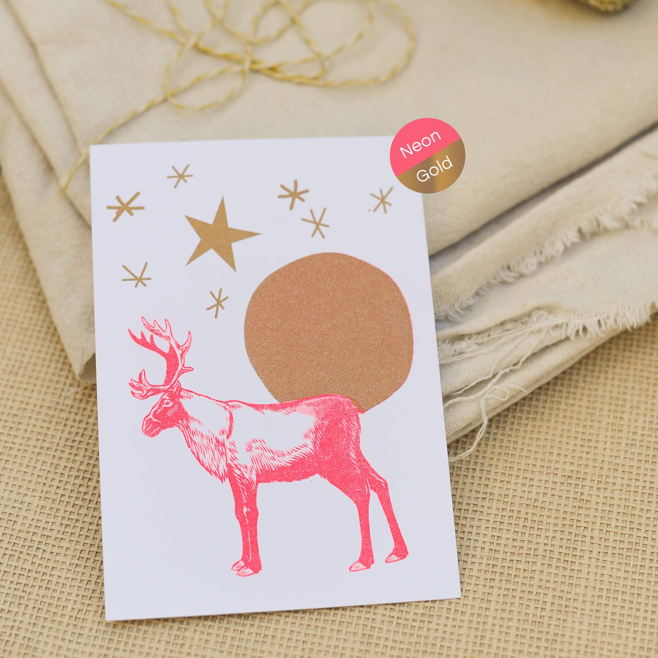 Siebdruckpostkarte mit Neonfarben