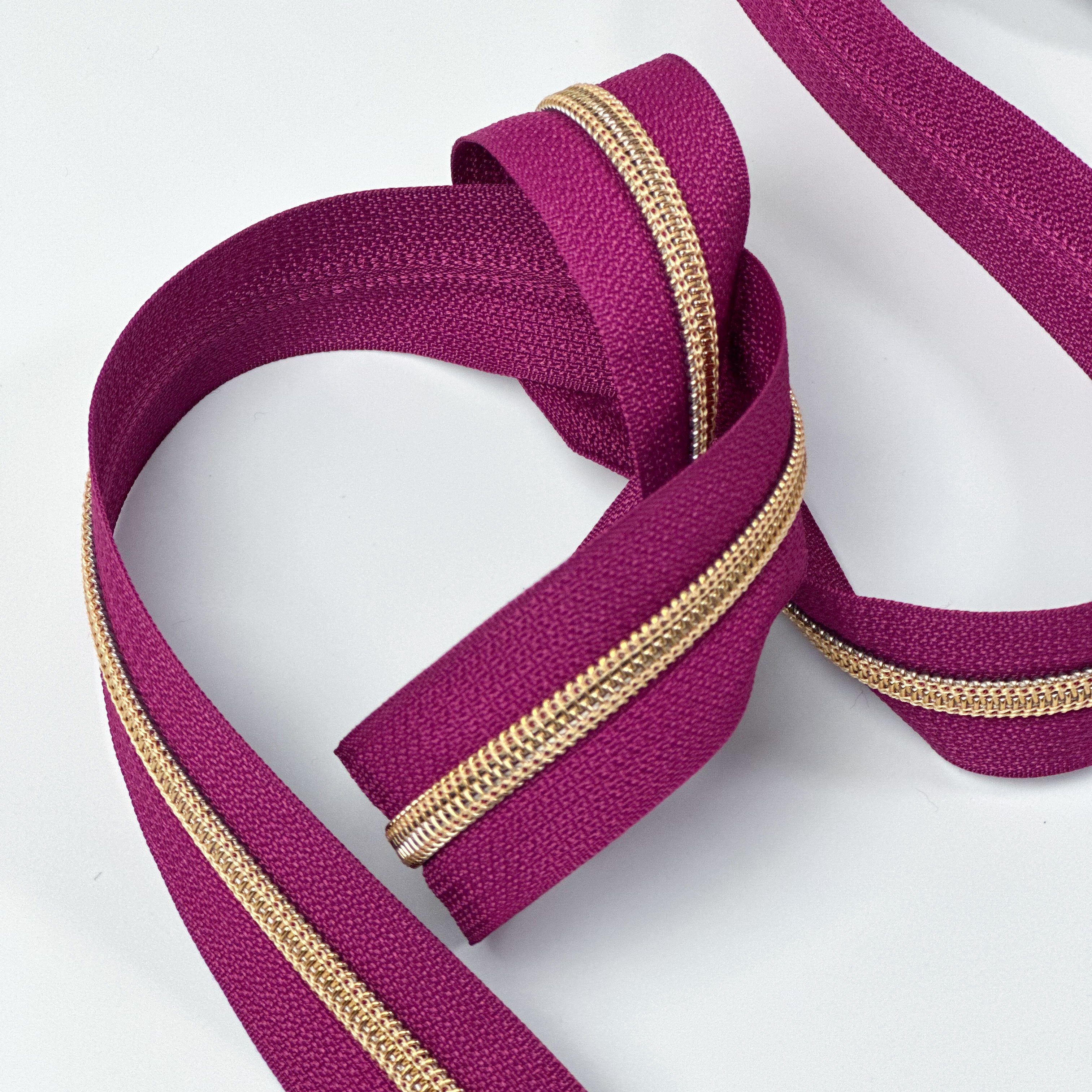 Reißverschluss Endlos Amaranth Gold