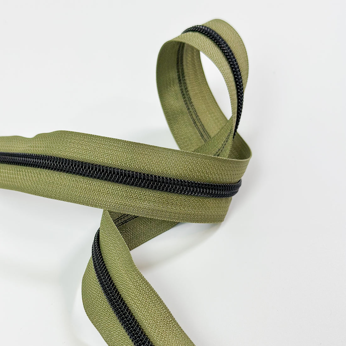 Reißverschluss Endlos Mossy Green Schwarz