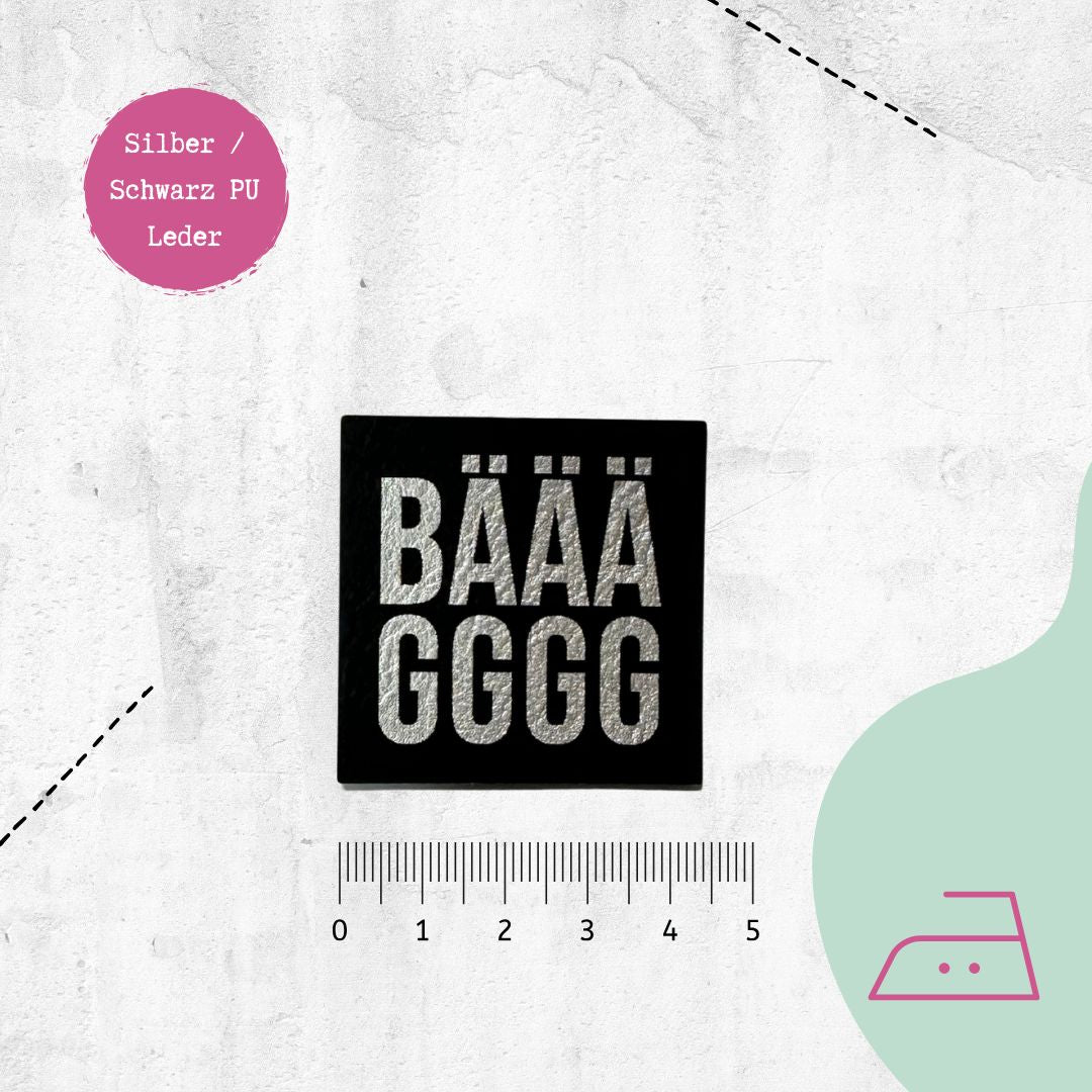 Kunstlederlabel &quot;BÄÄÄGGGG&quot; zum Aufbügeln