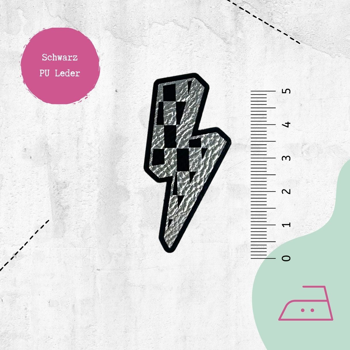 Kunstlederlabel &quot;Blitz&quot; zum Aufbügeln - Graphic Jam 