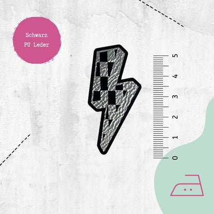 Kunstlederlabel &quot;Blitz&quot; zum Aufbügeln - Graphic Jam 