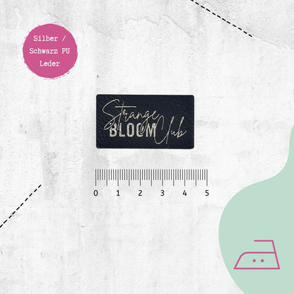 Kunstlederlabel "Strange Bloom Club" zum Aufbügeln | Vorbestellung