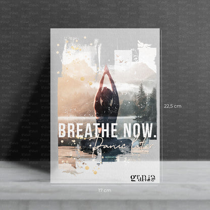Bügelbild Yoga - Breathe now, panic later