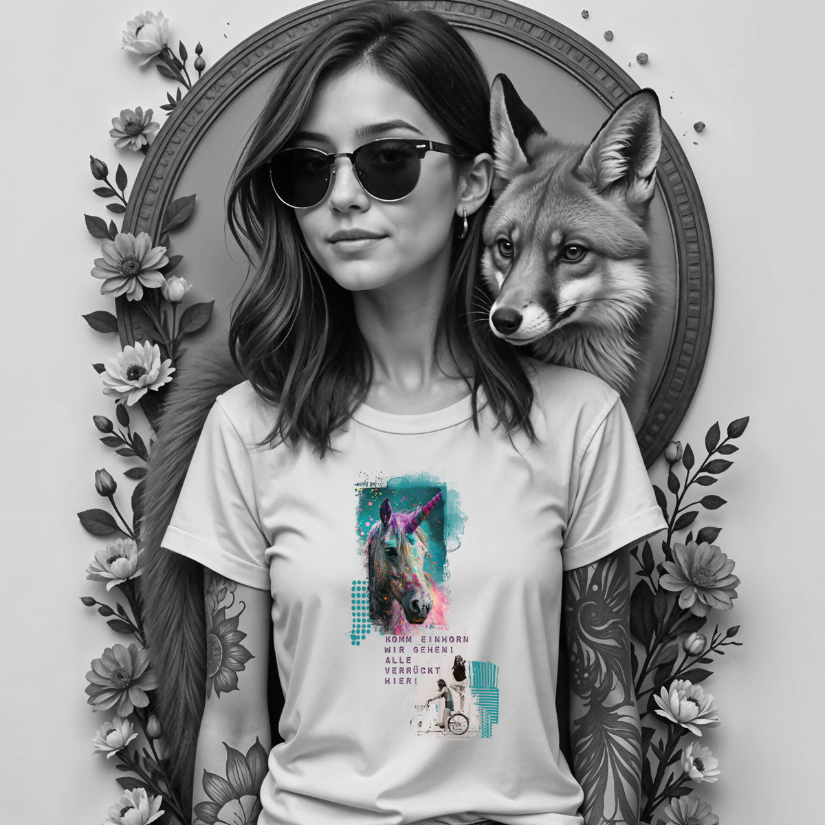 Bügelbild Einhorn - Wir gehen