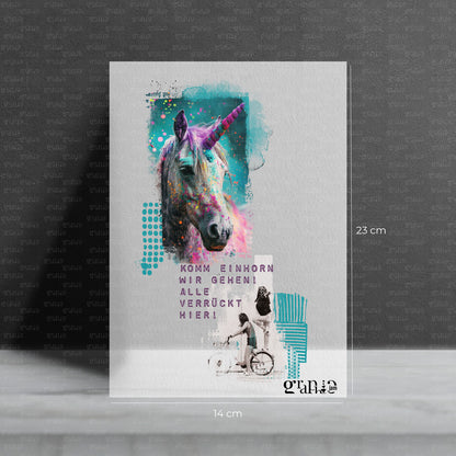 Bügelbild Einhorn - Wir gehen