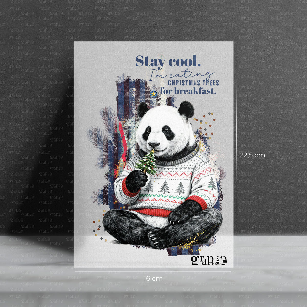 Bügelbild Moody Panda | X-Mas Special