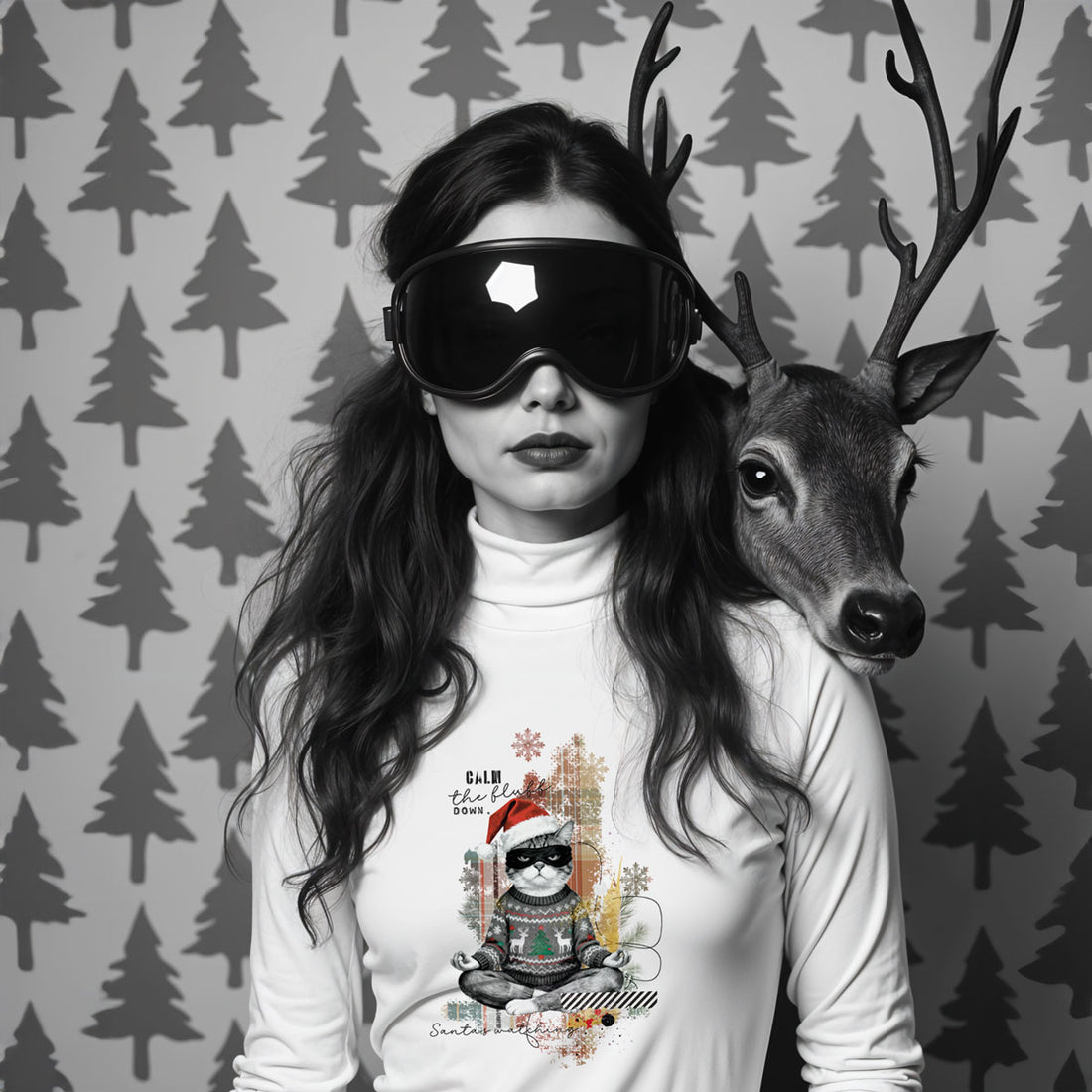 Bügelbild Moody Zen Cat - | X-Mas Special