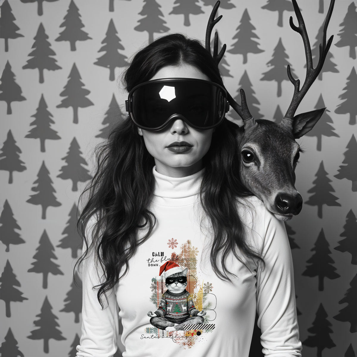 Bügelbild Moody Zen Cat - | X-Mas Special