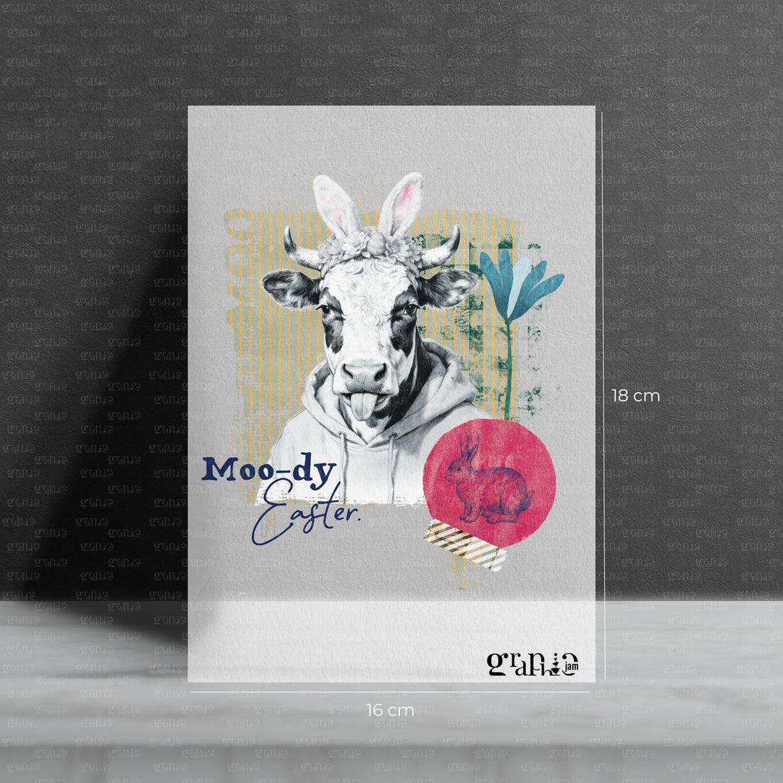 Bügelbild  "Moody Easter Cow"