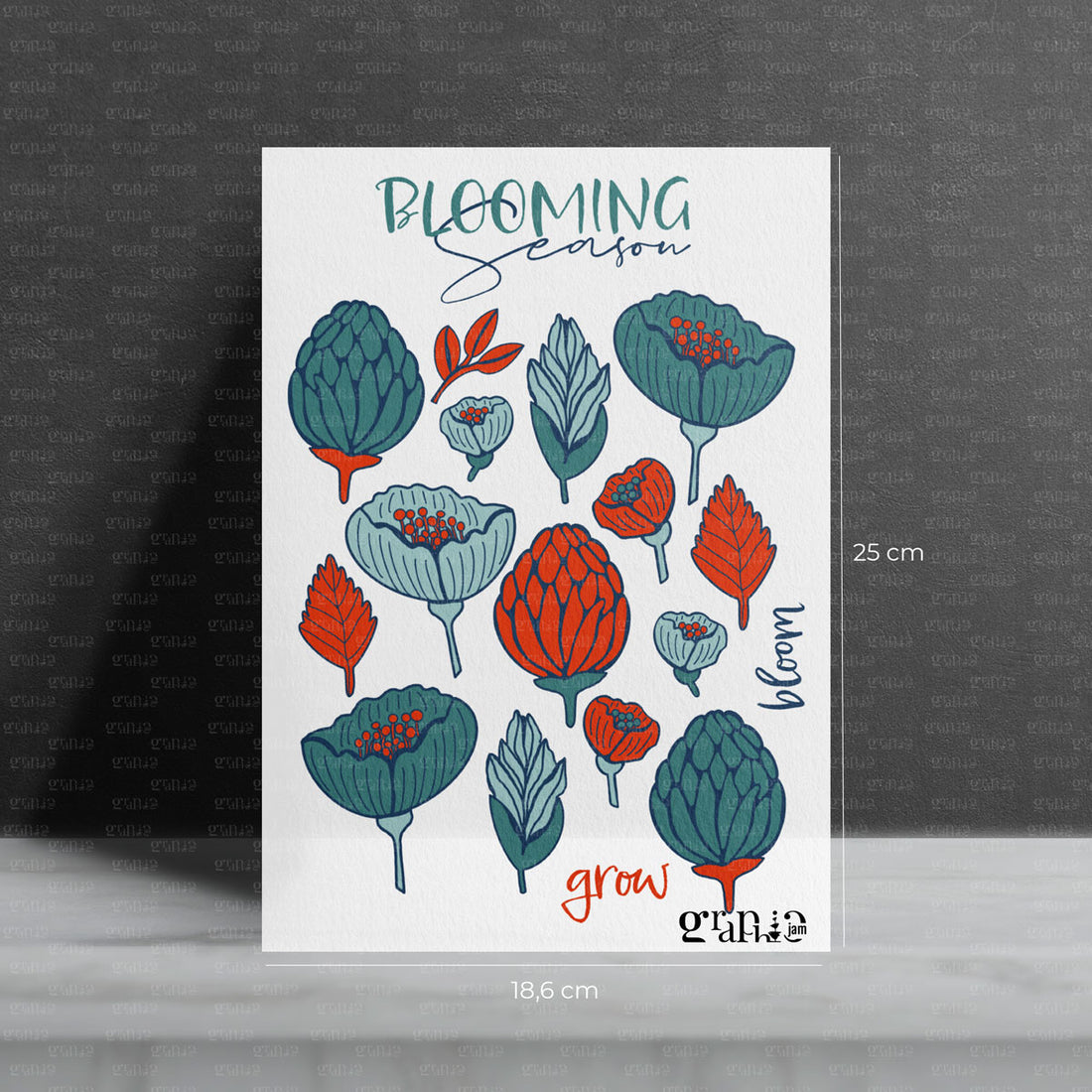 Bügelbild SET Blooming Season Rot