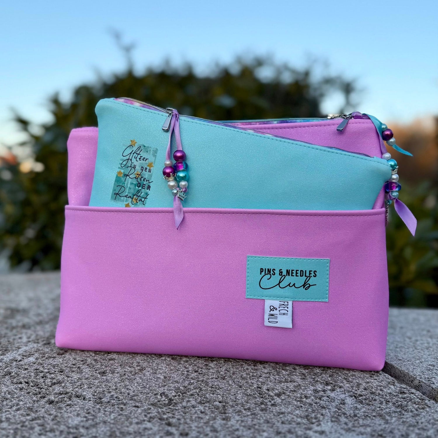 taschenset emmchen mit Einhorn Bügelbild Set