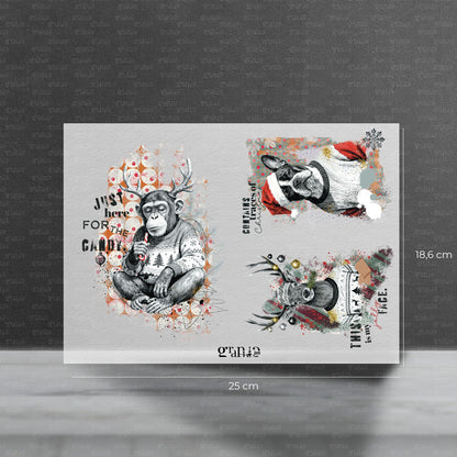 Bügelbild Set - Moody X-Mas Animals | X-Mas Special