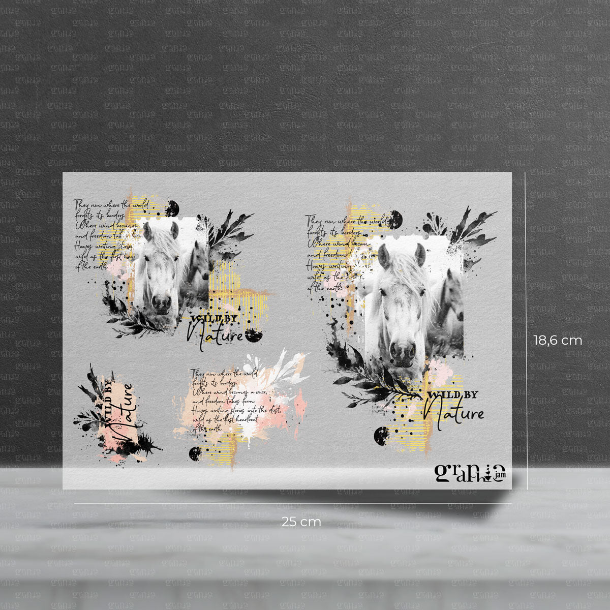 Pferde Bügelbild im Set - Fotorealistische Collage