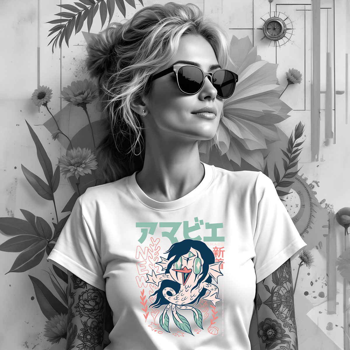 Bügelbild Amabie Yōkai