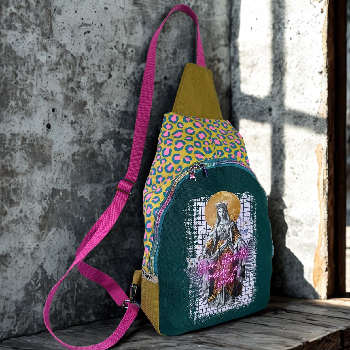 Beispiel Rucksack Slingbagmel Graphicjam mit Bügelbild Eternity