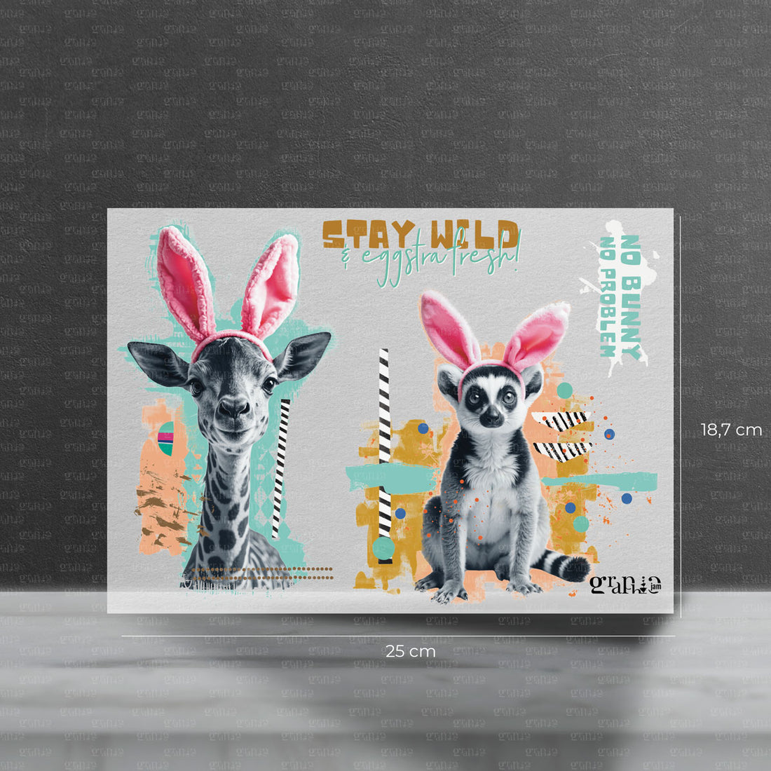 wildtiere mit hasenohren als bügelbild