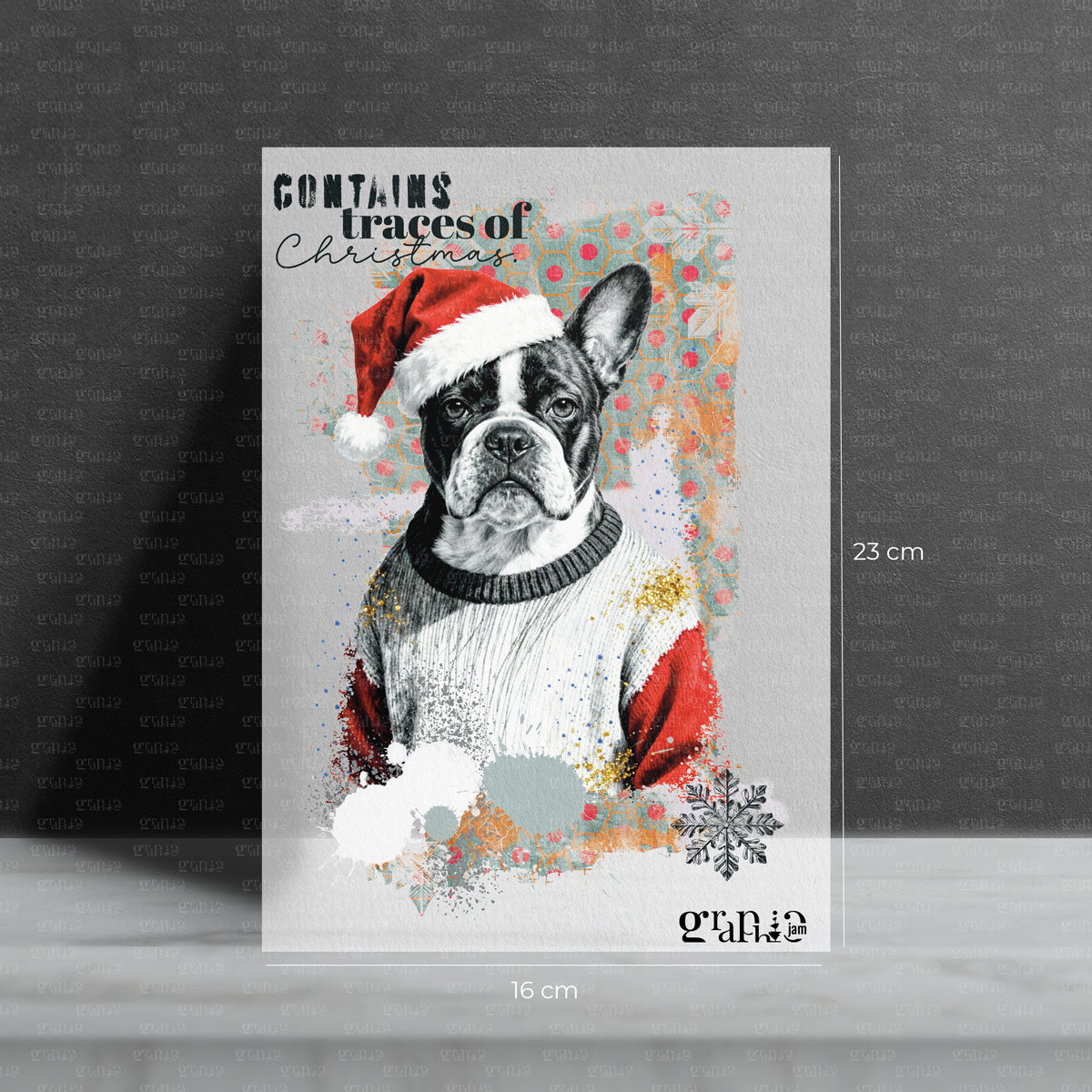 bügelbild weihnachten mürrischer hund
