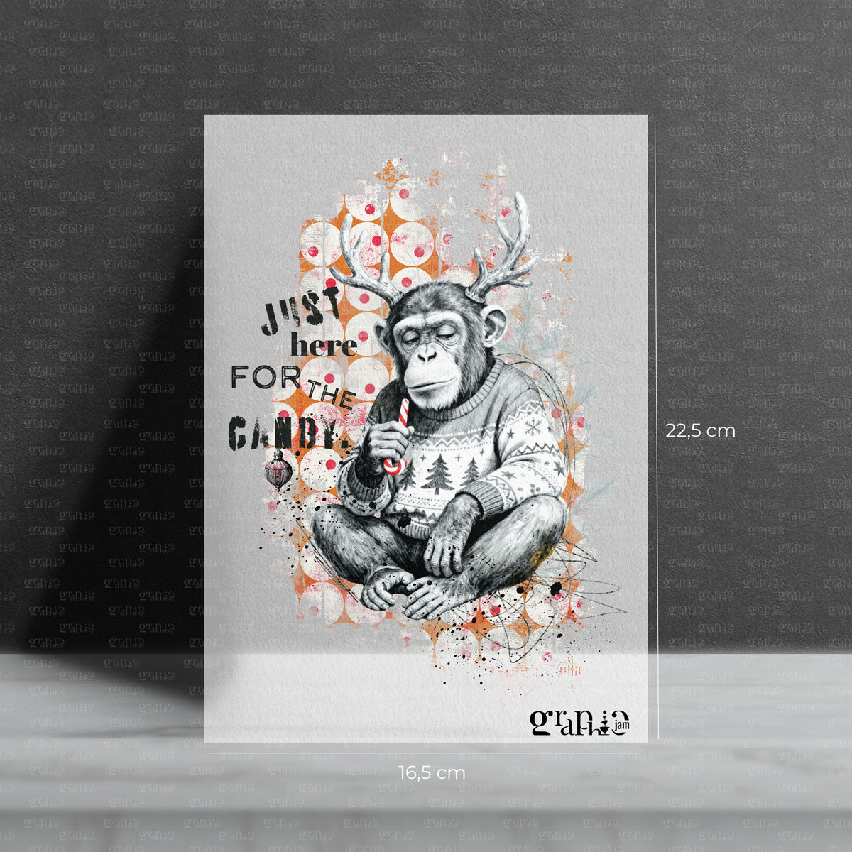 Bügelbild Moody Christmas Monkey | X-Mas Special