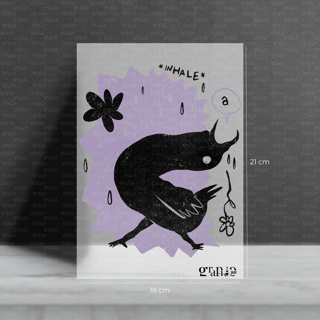 Bügelbild Moody Bird Inhale