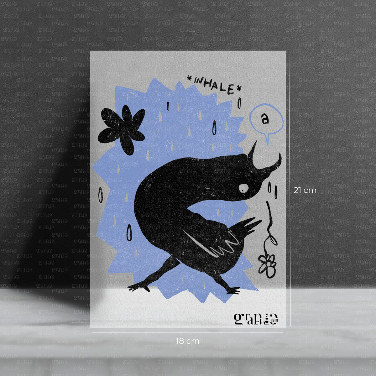 Bügelbild Moody Bird Inhale