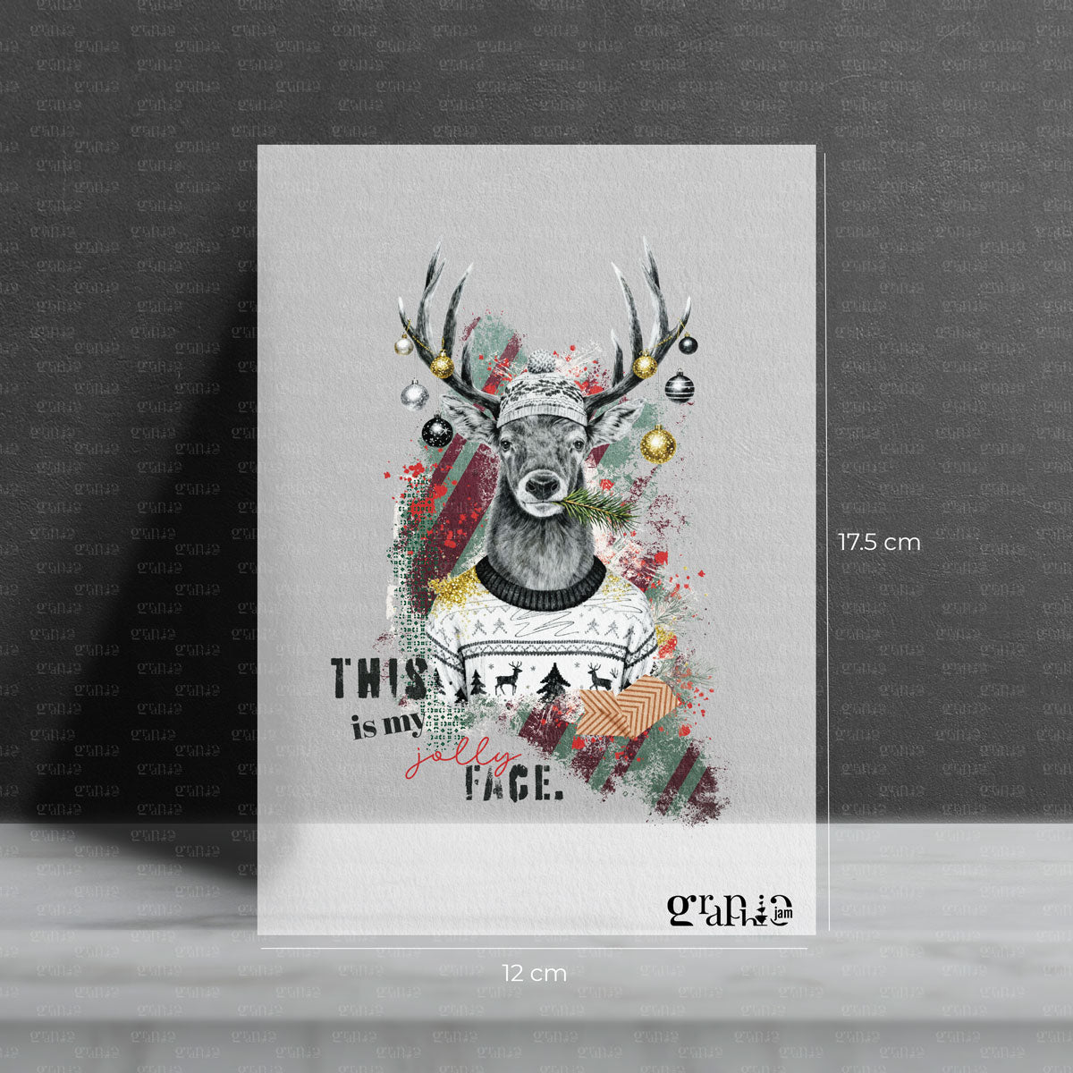 bügelbild weihnachten hirsch