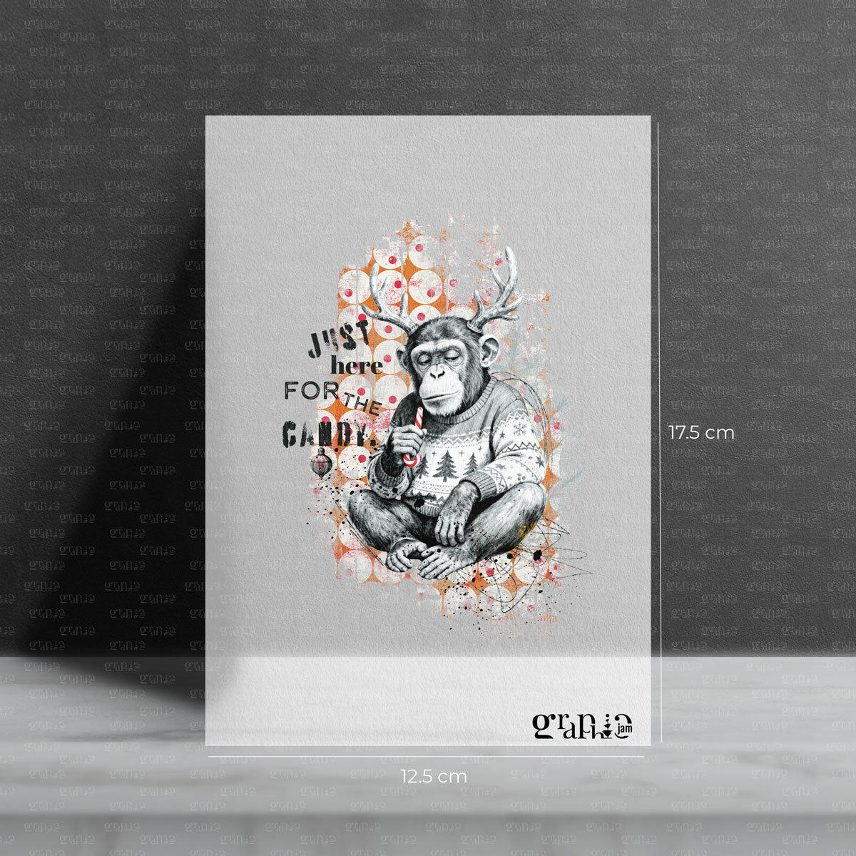 Bügelbild Moody Christmas Monkey | X-Mas Special