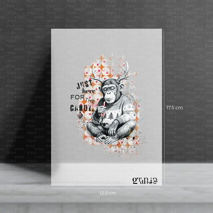 Bügelbild Moody Christmas Monkey | X-Mas Special