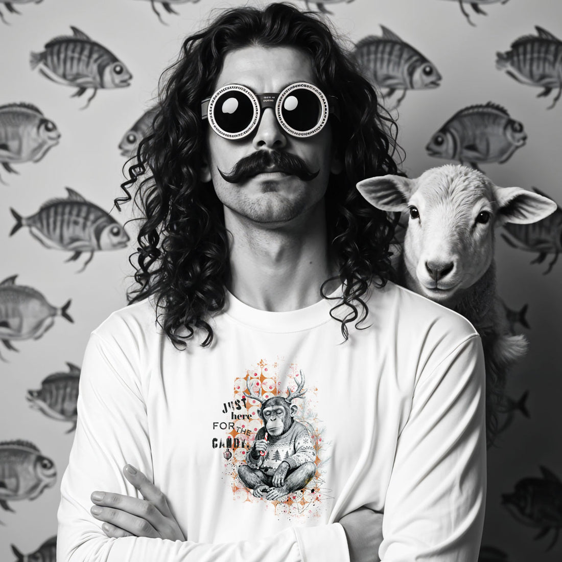 Bügelbild Moody Christmas Monkey | X-Mas Special