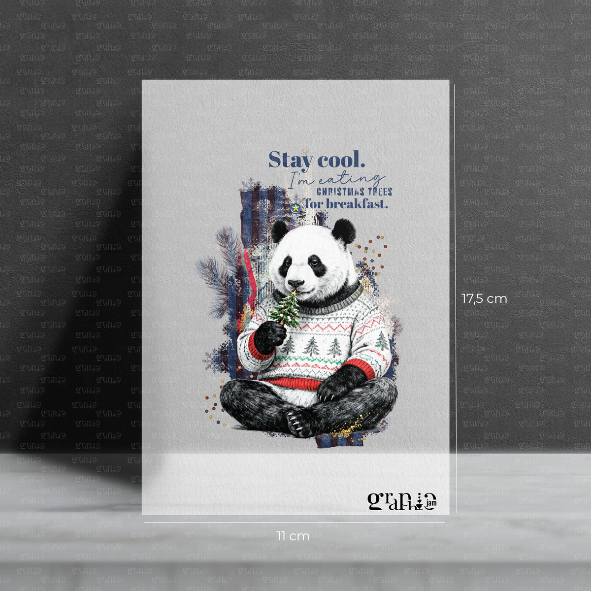 bügelbild für weihnachten panda