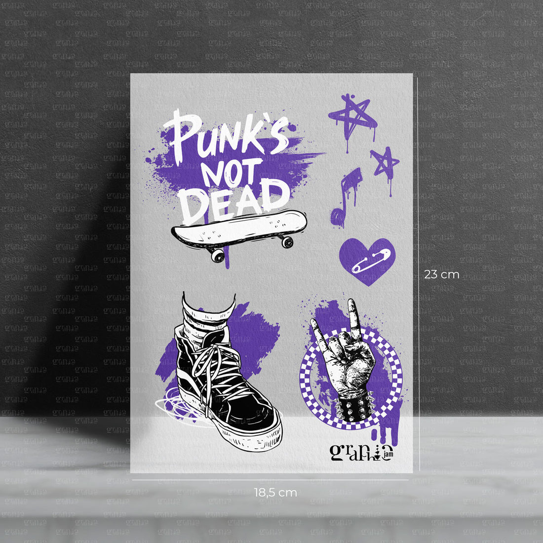 Bügelbild Punk’s not dead – Bügelbild im Skater- Punk Stil (VB)
