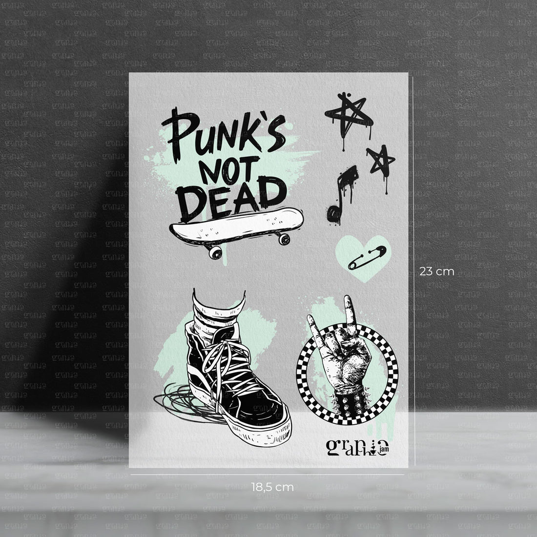 Bügelbild Punk’s not dead – Bügelbild im Skater- Punk Stil (VB)