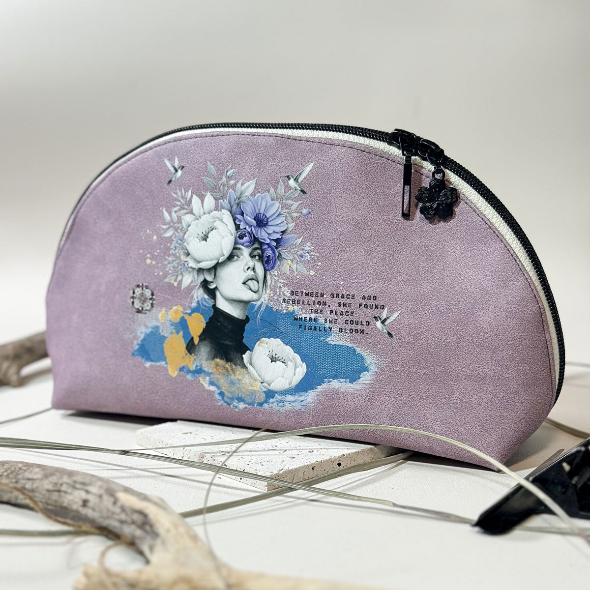 Bügelbild Blooming Rebell auf Tasche