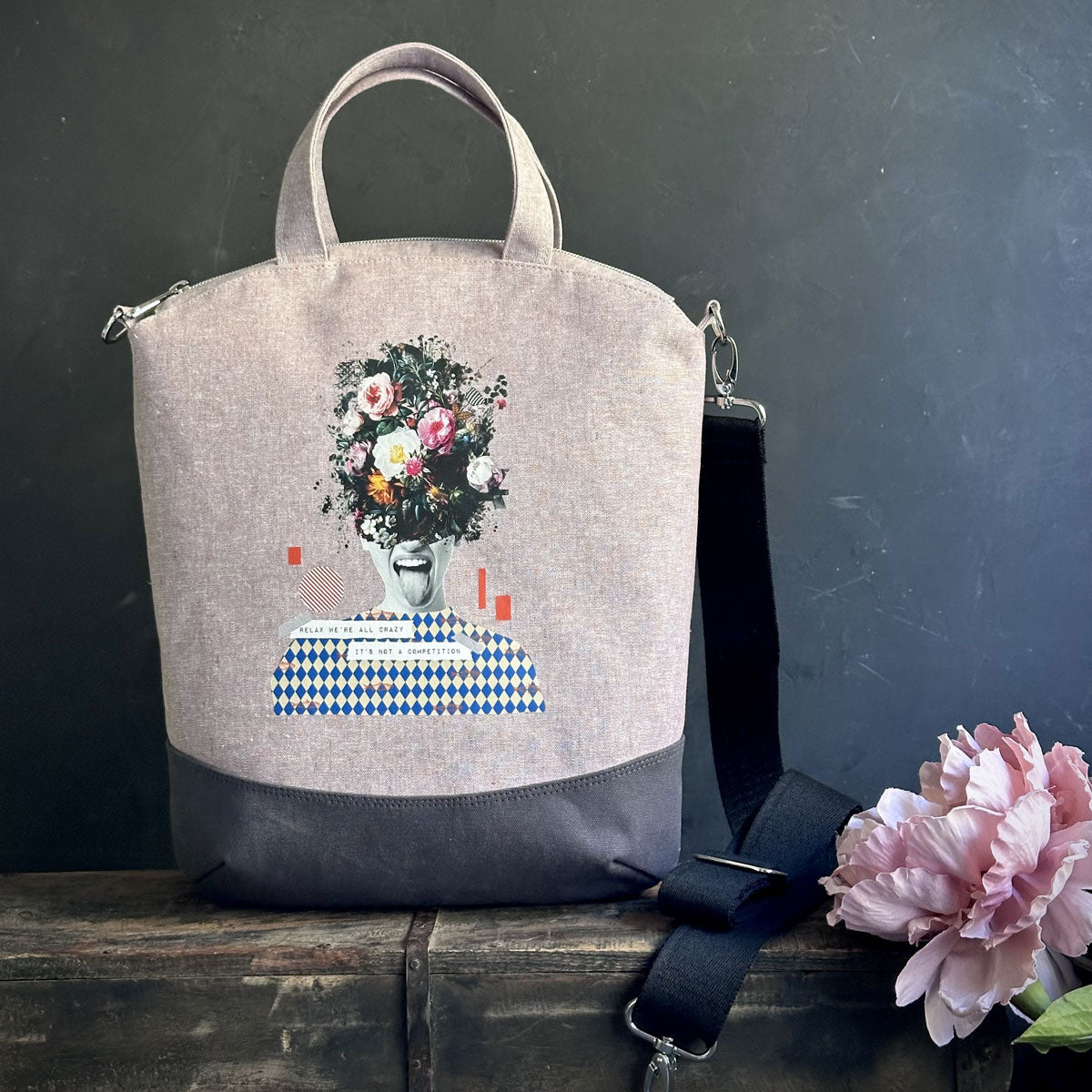 Bügelbild Relax we are all Crazy - Spruch Bügelbild für Erwachsene