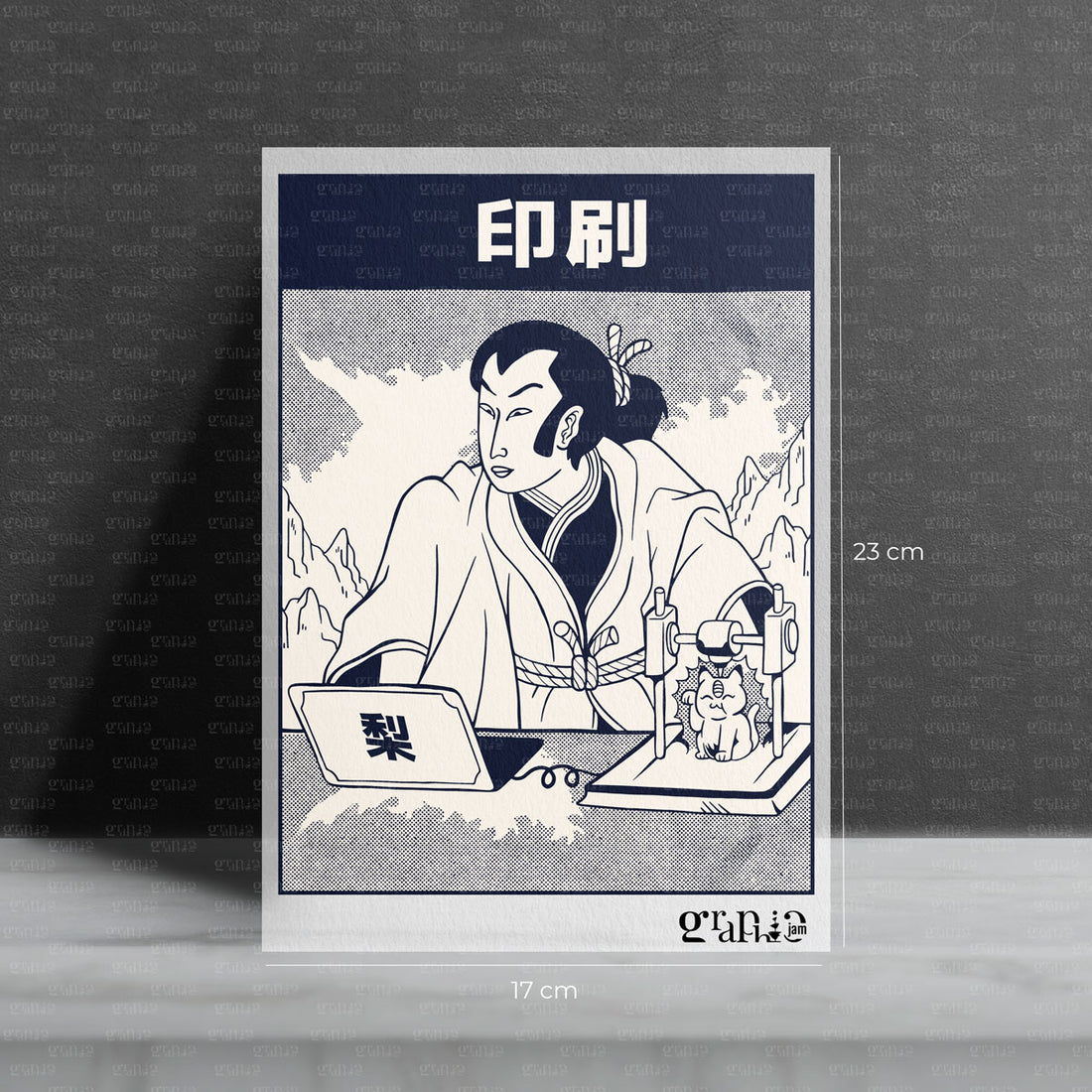 Bügelbild „Samurai 3D Print“ – Tradition trifft Technik