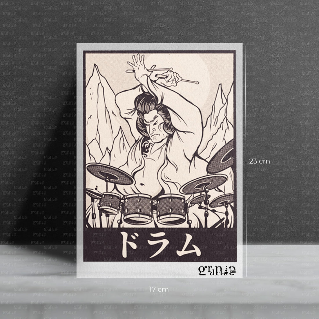 Bügelbild „Drum Samurai“